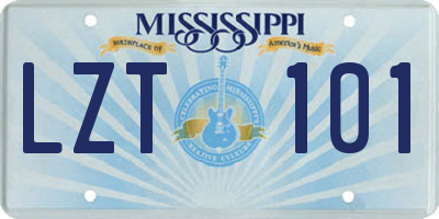 MS license plate LZT101