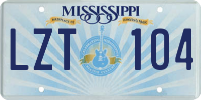 MS license plate LZT104
