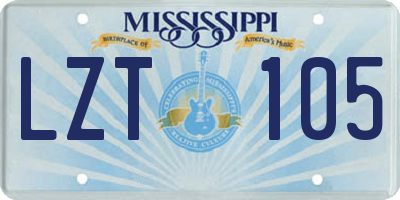 MS license plate LZT105