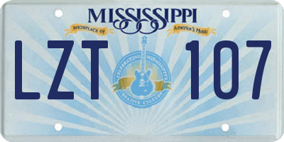 MS license plate LZT107