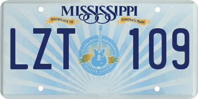 MS license plate LZT109