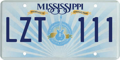 MS license plate LZT111