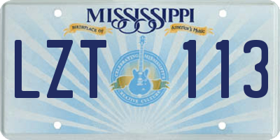 MS license plate LZT113