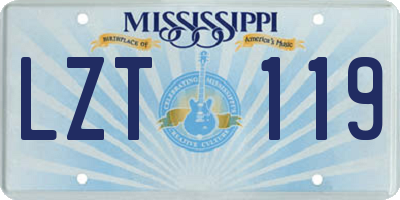 MS license plate LZT119