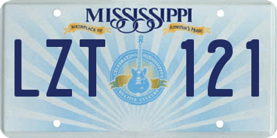 MS license plate LZT121