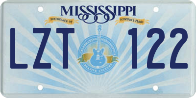 MS license plate LZT122