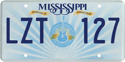 MS license plate LZT127