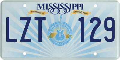 MS license plate LZT129