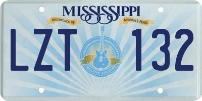 MS license plate LZT132