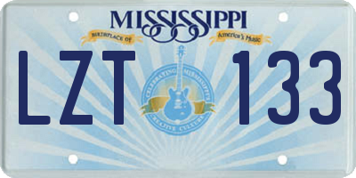 MS license plate LZT133