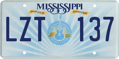 MS license plate LZT137