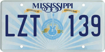 MS license plate LZT139
