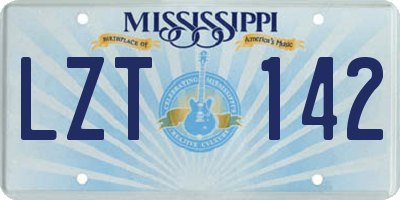 MS license plate LZT142