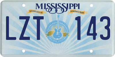 MS license plate LZT143