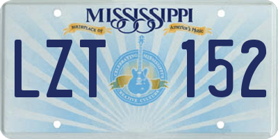 MS license plate LZT152