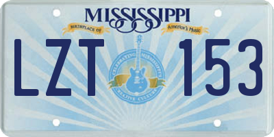 MS license plate LZT153