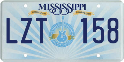 MS license plate LZT158