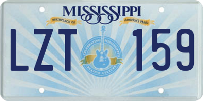 MS license plate LZT159