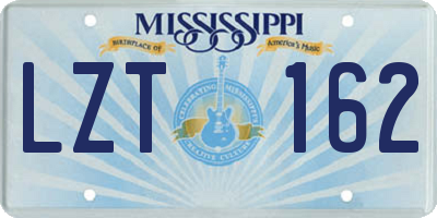 MS license plate LZT162