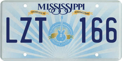 MS license plate LZT166