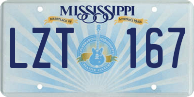 MS license plate LZT167