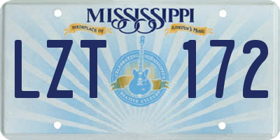 MS license plate LZT172