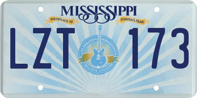 MS license plate LZT173