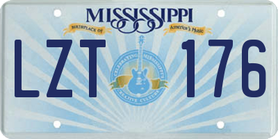 MS license plate LZT176