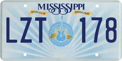 MS license plate LZT178
