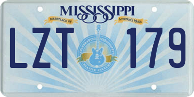 MS license plate LZT179