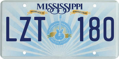 MS license plate LZT180