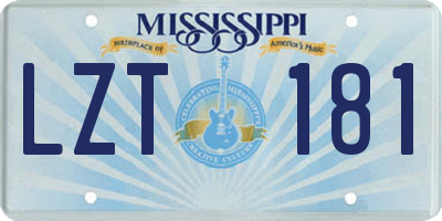 MS license plate LZT181