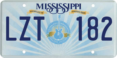MS license plate LZT182