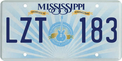 MS license plate LZT183