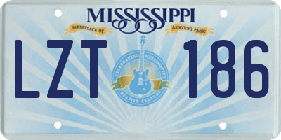 MS license plate LZT186