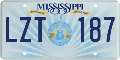 MS license plate LZT187