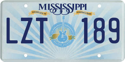 MS license plate LZT189