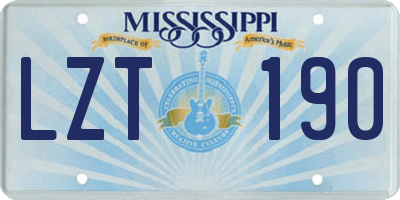 MS license plate LZT190