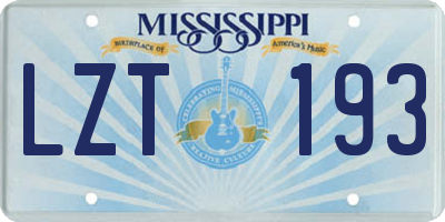 MS license plate LZT193