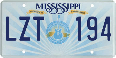 MS license plate LZT194