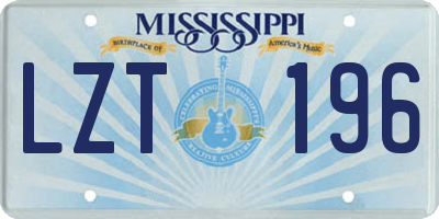 MS license plate LZT196