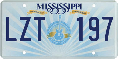 MS license plate LZT197