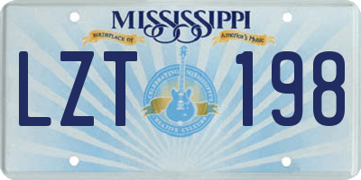MS license plate LZT198