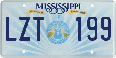 MS license plate LZT199