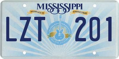 MS license plate LZT201