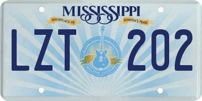 MS license plate LZT202