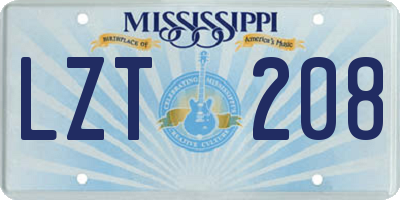 MS license plate LZT208