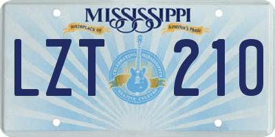 MS license plate LZT210