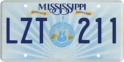 MS license plate LZT211