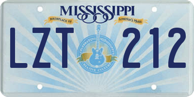 MS license plate LZT212